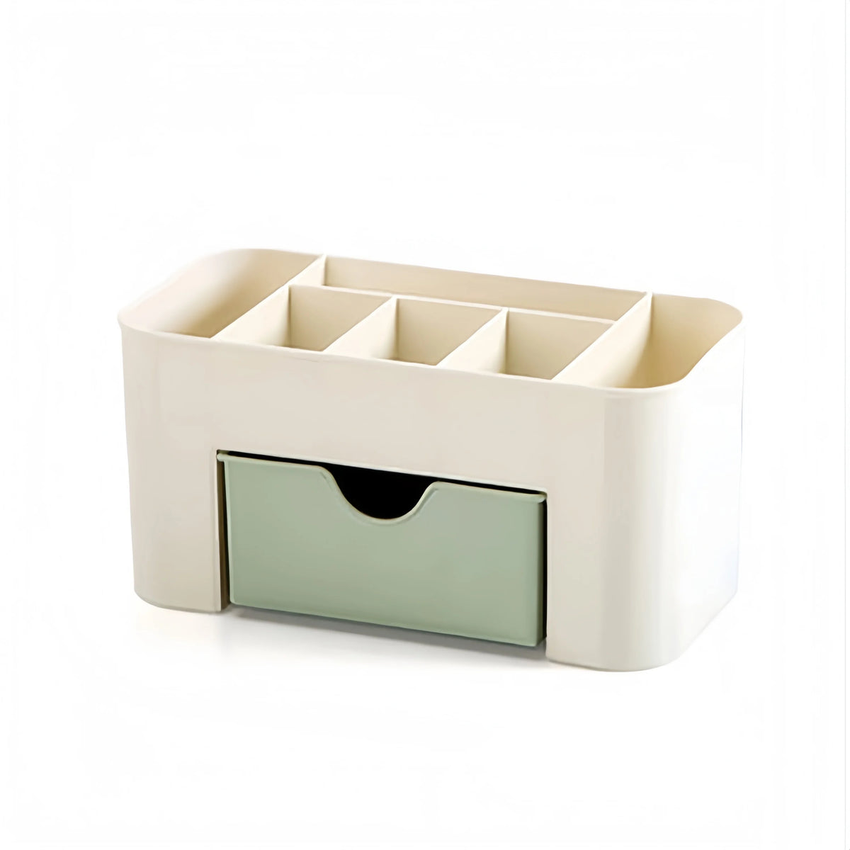 Organizador de Maquiagem com 1 Gaveta, Organizador de Mesa, 6 Compartimentos, Caixa de Armazenamento de Cosméticos para Esmalte, Batom, Pincéis, Joias