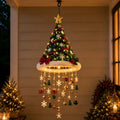 Decoração de Natal: Chapéu de Papai Noel para Pendurar, Luz de Teto com Tema de Papai Noel, Ornamento de Árvore com Estrela e Sino, Decoração para Festas e Eventos Natalinos em Casa