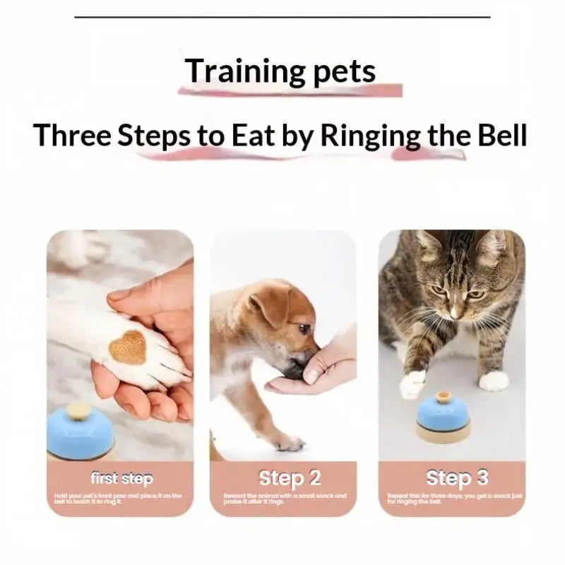 Campainha de Treinamento para Animais de Estimação com Padrão de Patinhas Adorável, Base Antiderrapante para Treinamento de Filhotes e Gatinhos, Alerta de Alimentação, Suprimentos para Animais de Estimação