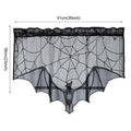 Black Lace Bats Toalha de Mesa, Aranha Web Cortinas para Lareira, Halloween Party Decor, Horror Adereços, Abajur