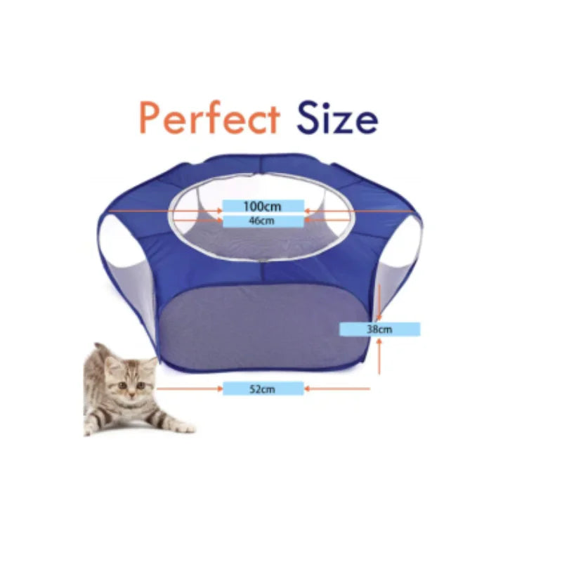 Transparente portátil pet gaiola tenda cão gato cercadinho aberto dobrável quintal cerca para hamster coelho cobaia pequena gaiola para animais de estimação