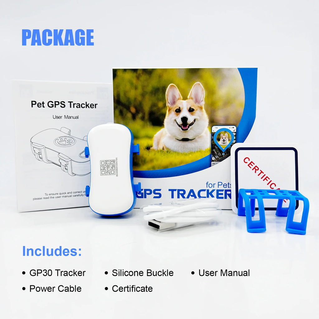 Rastreador GPS para Cães e Gatos com IoT Integrado, Rastreamento por SIM e WiFi, Distância Ilimitada, Localizador Anti-Perda com Código QR, Assinatura Necessária
