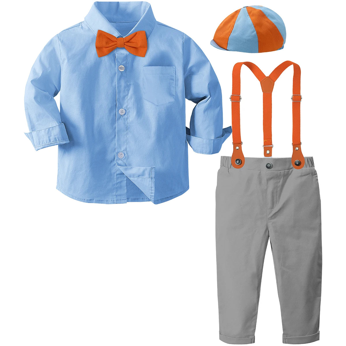 Criança menino roupas do bebê halloween ternos de aniversário crianças roupas suspender vestido cavalheiro fotografia infantil festa presente conjunto