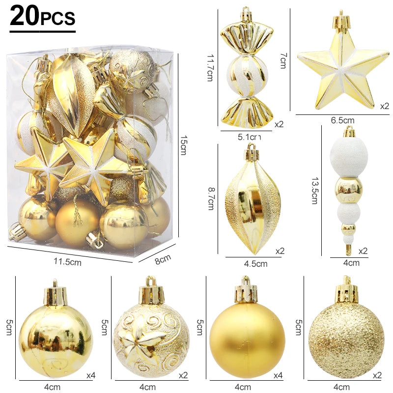 Bolas de Natal Vermelhas em Formato de Bengala Doce, Pingentes Grandes para Pendurar, Conjunto de Decorações de Natal para Casa 2026 Natal Ano Novo