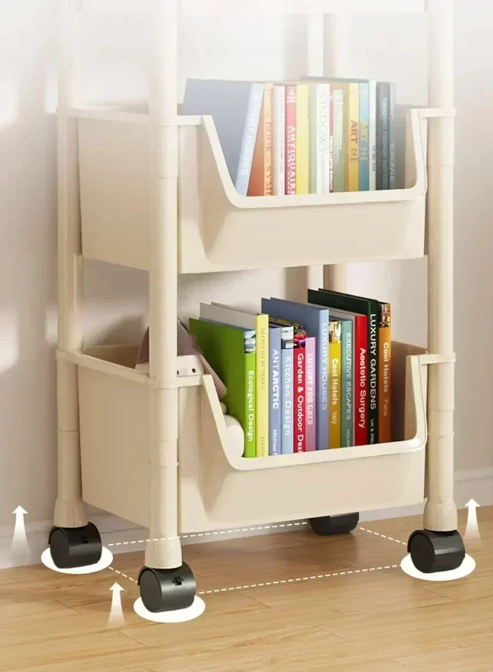 Carrinho Organizador Móvel com Rodas para Casa e Cozinha, Estante de Armazenamento Multicamadas para Lanches, Quarto e Sala de Estar, 2-5 Peças