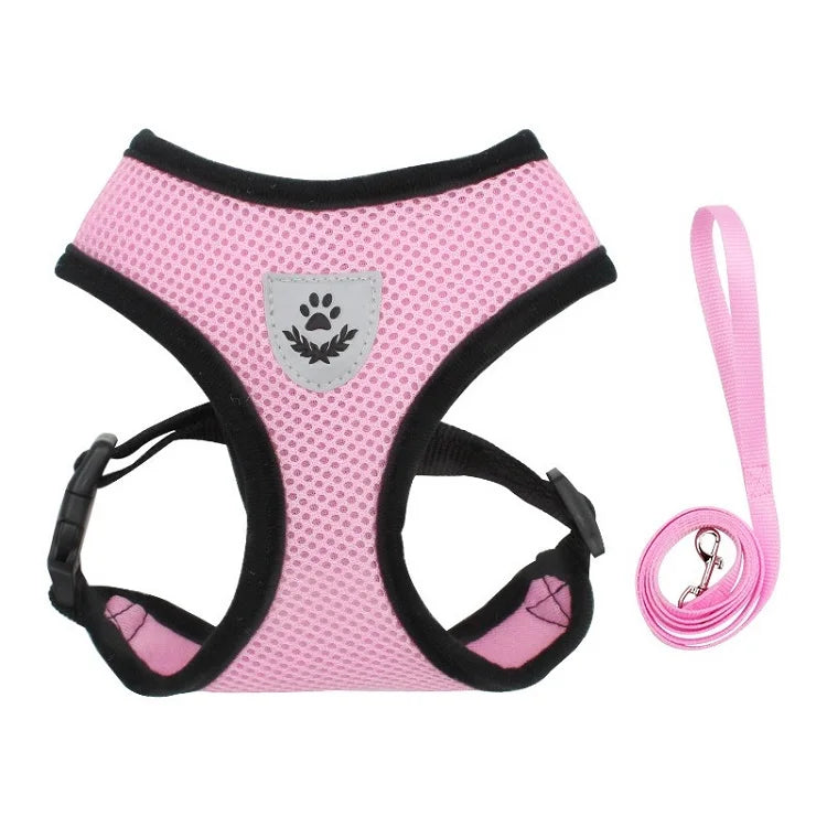 Trela e arnês para gatos, tenda para gatos, cinto de pescoço para gatos, anti-fuga, animais de estimação, colete, cinto de pescoço para cães mbd01