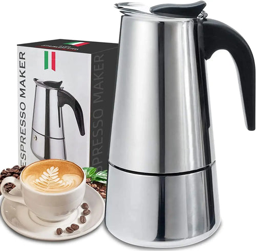 4/6/9 Xícaras Moka Pot Caffe Máquina De Espresso Copos De Café Latte Percoador Fogão Top Moka Cafeteira Kasa & Pet