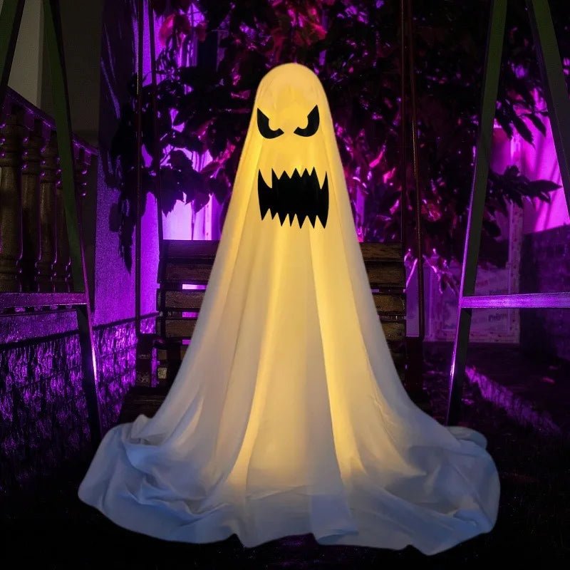 Decoração de Fantasma de Halloween em Pé com Chapéu de Bruxa, Fantasma Assustador para Jardim, Casa, Festa Interna, Casa Assombrada, Suprimentos de Decoração