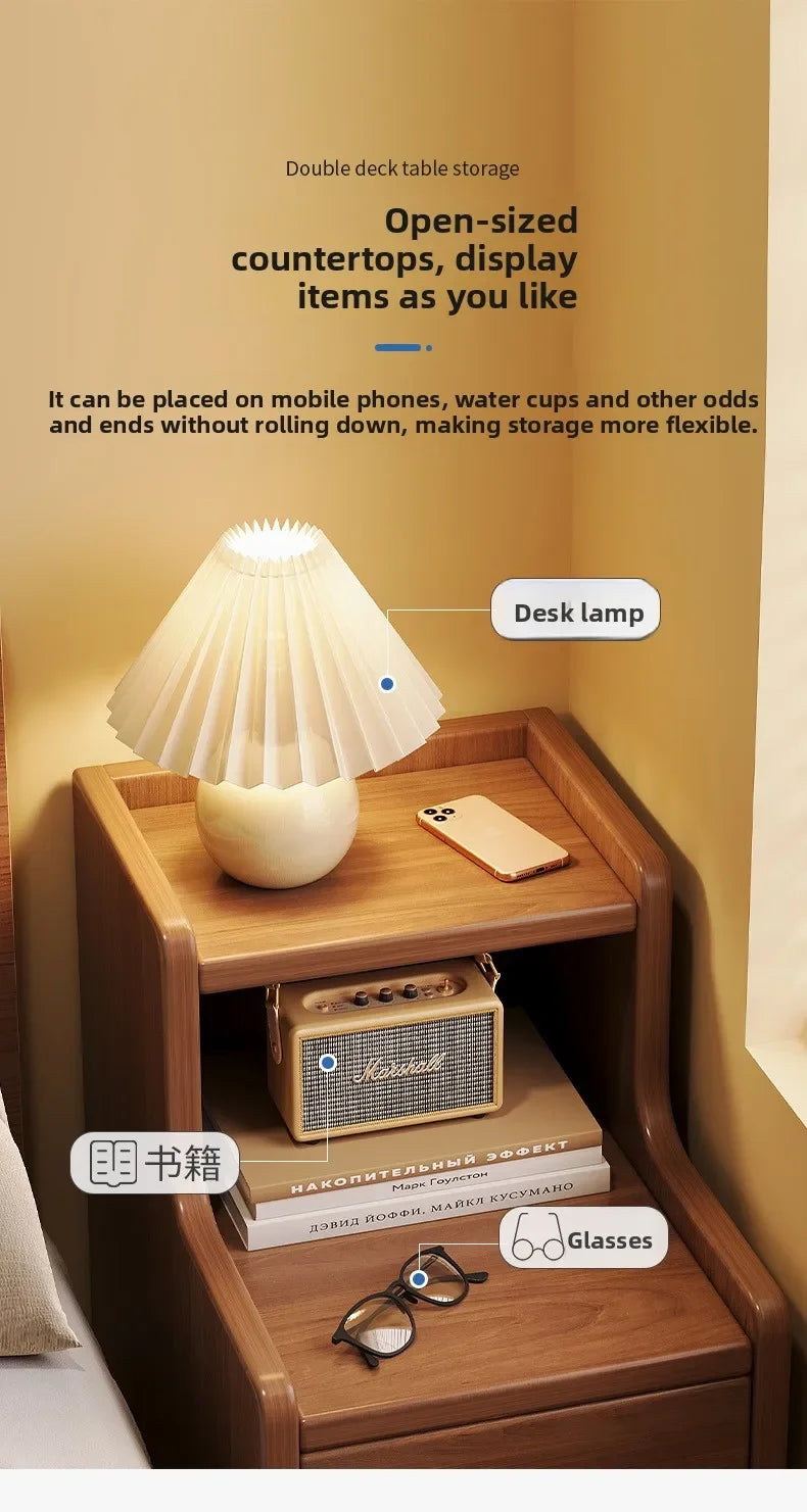 Mesa de Cabeceira Multifuncional para Casa, Armário Estreito de Armazenamento para Quarto Pequeno, Armário de Cabeceira