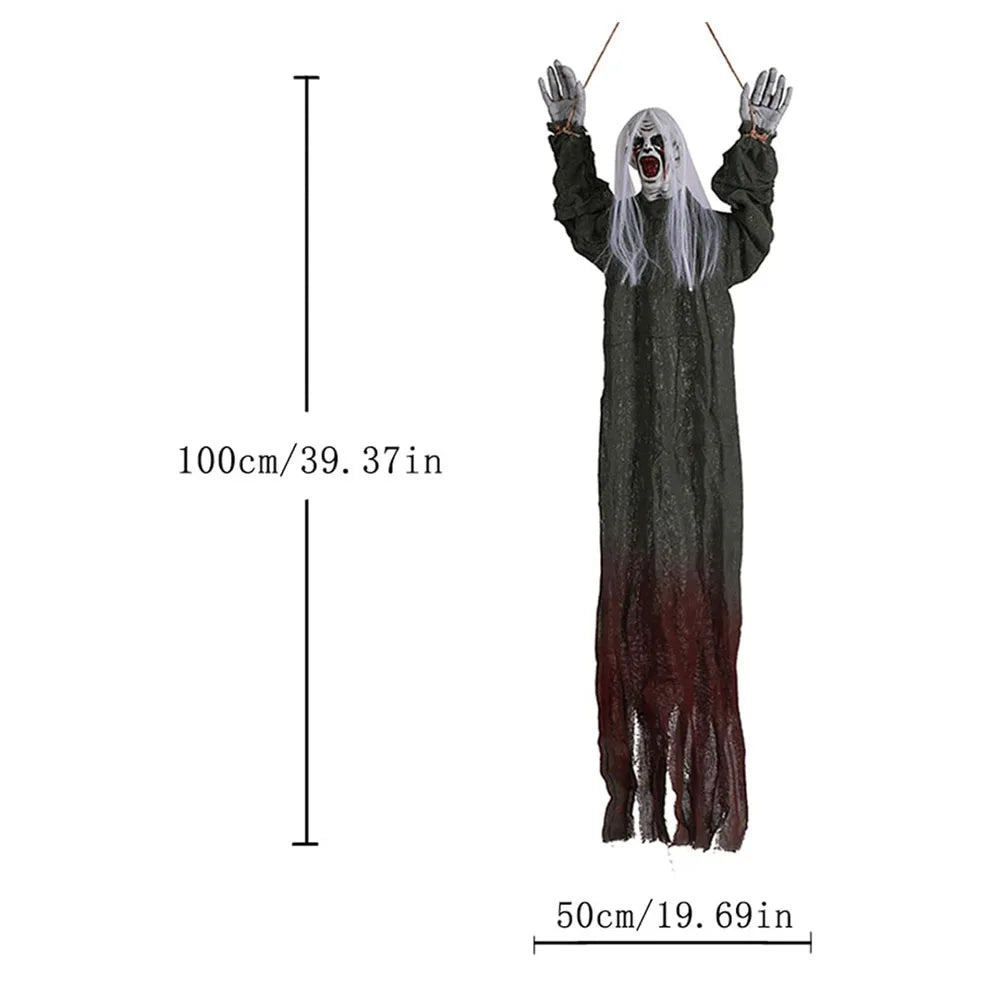 Halloween pendurado fantasma assustador esqueletos decoração suprimentos, casa assombrada assustadora voando decoração com quintal árvore varanda decoração