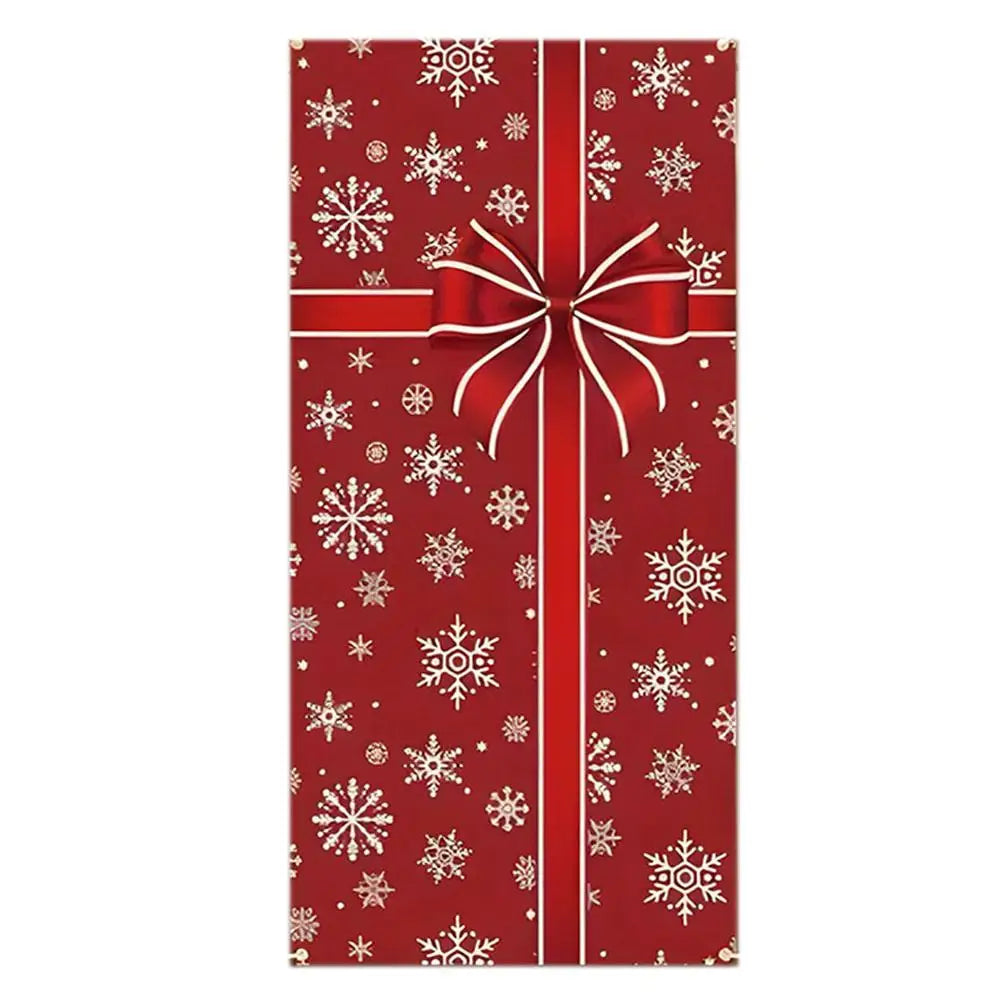 Decorações para cobrir a porta no Natal, banner com tema de Papai Noel e presentes, painel decorativo para a varanda, banner para a porta da frente, artigos para festas com tema de casa de campo.