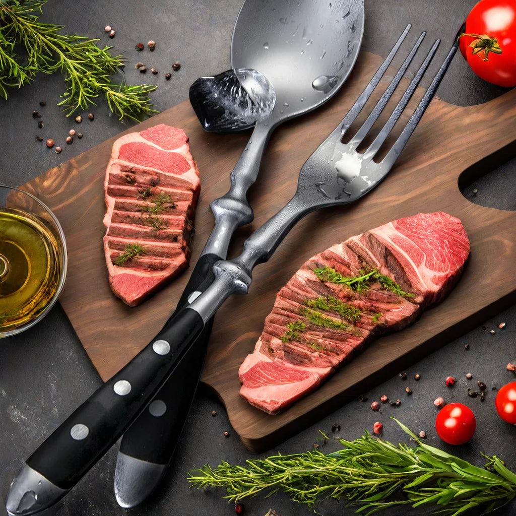 Clássico elegante conjunto de talheres de aço inoxidável garfo colher faca completa jantar garfo bife faca colher de chá criativo conjunto de louça
