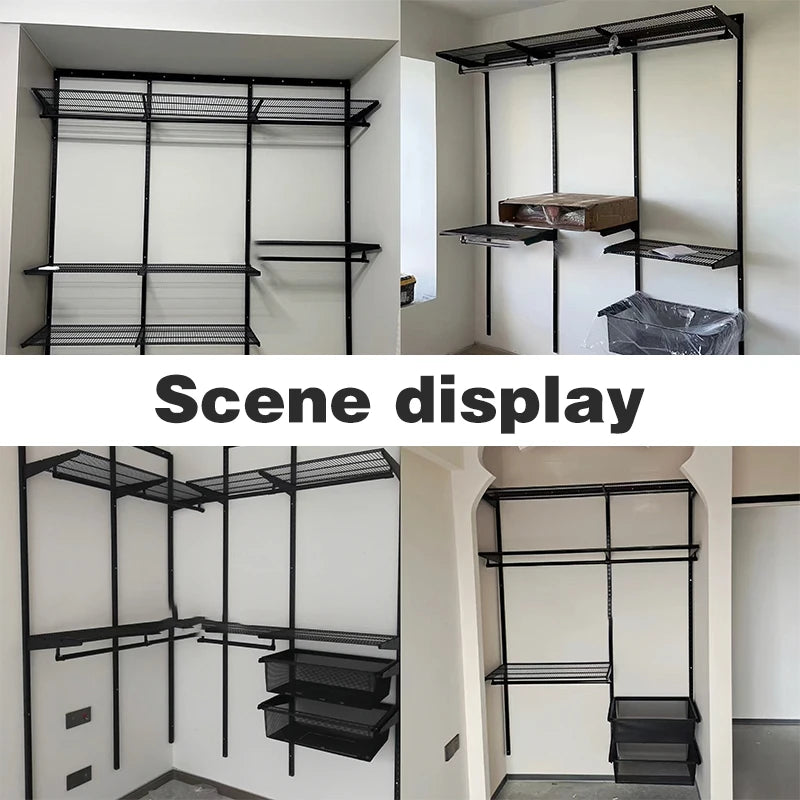 Rack guarda-roupa aberto rack de secagem apartamento aluguel dormitório montagem simples guarda-roupa rack de armazenamento