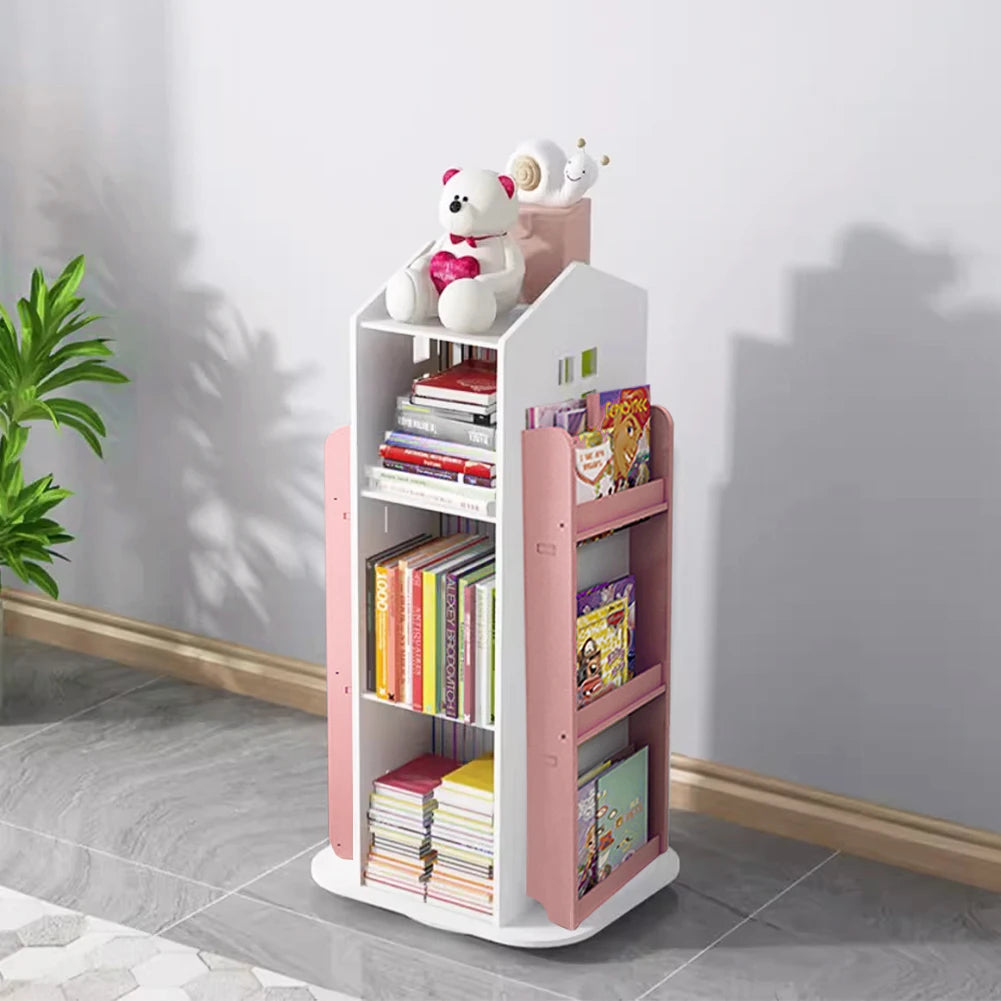 【Breeins】Madre de casa infantil, estante rotativa, livros, brinquedos, organizador de armazenamento, prateleira, armário, decoração de casa
