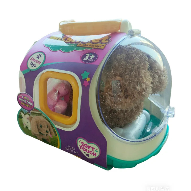 Novo brinquedo eletrônico para cães de estimação, brinquedo interativo para caminhada, boneca de pelúcia, brinquedo vibratório, movimento automático, filhote de cachorro elétrico, presente para bebês e crianças