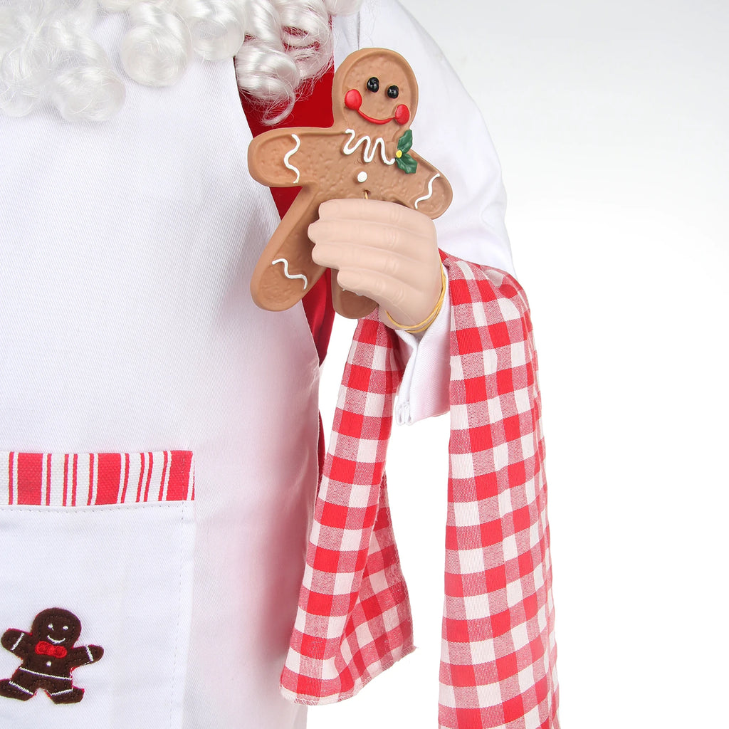 Decoração de Natal Chef de Cozinha em Pé Papai Noel Natal Gingerbread Chef Papai Noel Estatueta