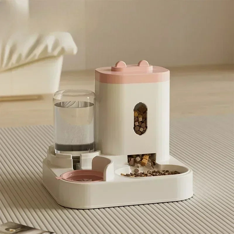 Comedouro Automático para Gatos e Cães com Fonte de Água, Tigela Elevada de Grande Capacidade para Animais de Estimação, Acessórios para Bebedouro de Gatos