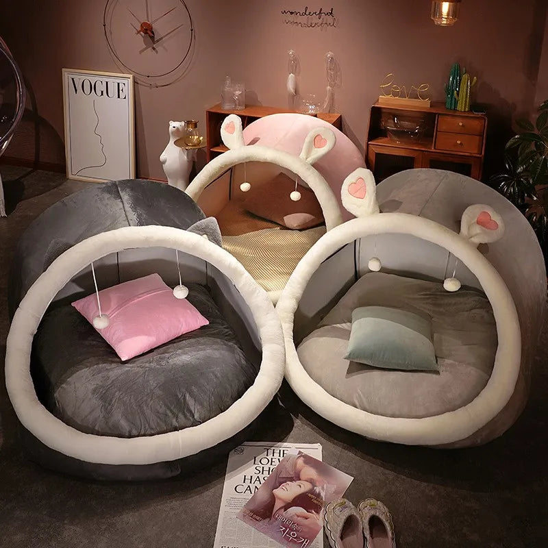 Bonito oversized adulto criança tenda de pelúcia casa aconchegante pessoa preguiçosa sofá no chão ninho de gato almofadas de natal almofada sentada