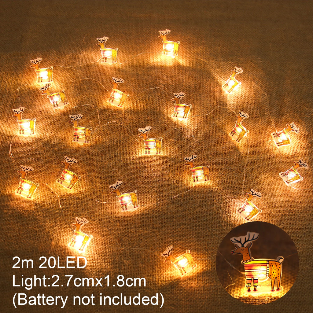 Papai noel natal led luz corda feliz natal decoração para casa 2025 enfeites de árvore de natal navidad presentes de natal ano novo