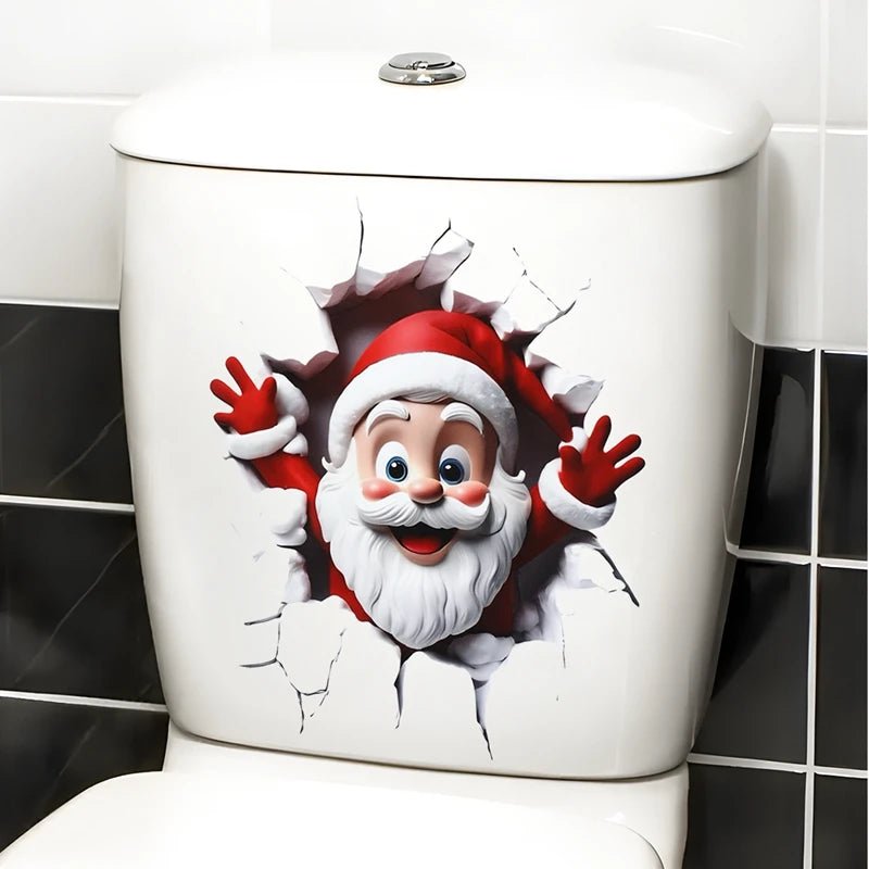 Natal boneco de neve adesivo higiênico feliz natal festa decoração 2025 natal decoração do banheiro navidad natal presente de ano novo 2026