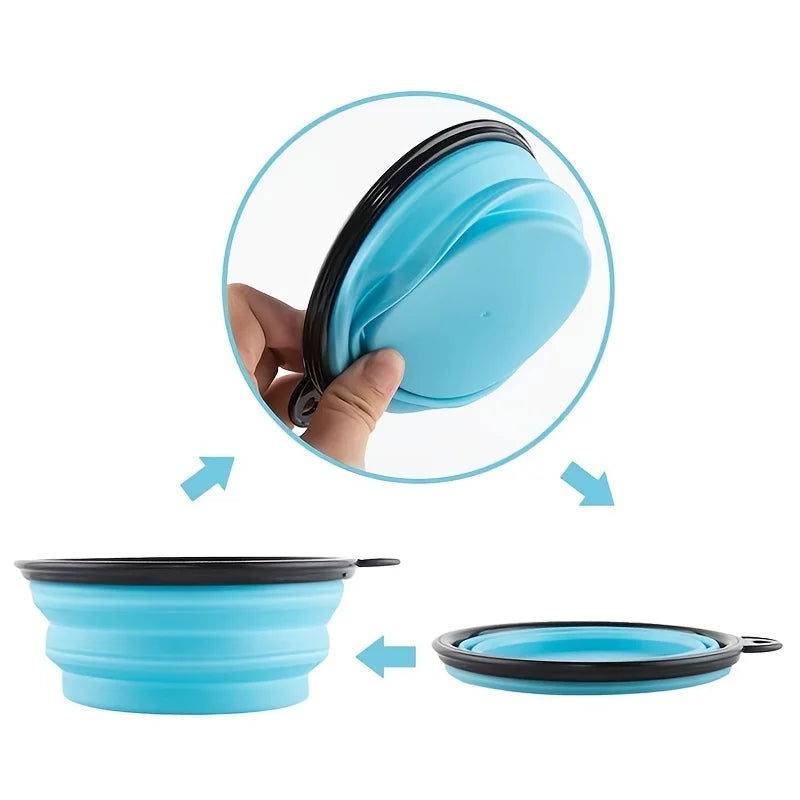 Tigela de comida para animais de estimação portátil durável tpr tigela de comida para cães e gatos tigela dobrável de silicone portátil viagem ao ar livre tigela de comida de água