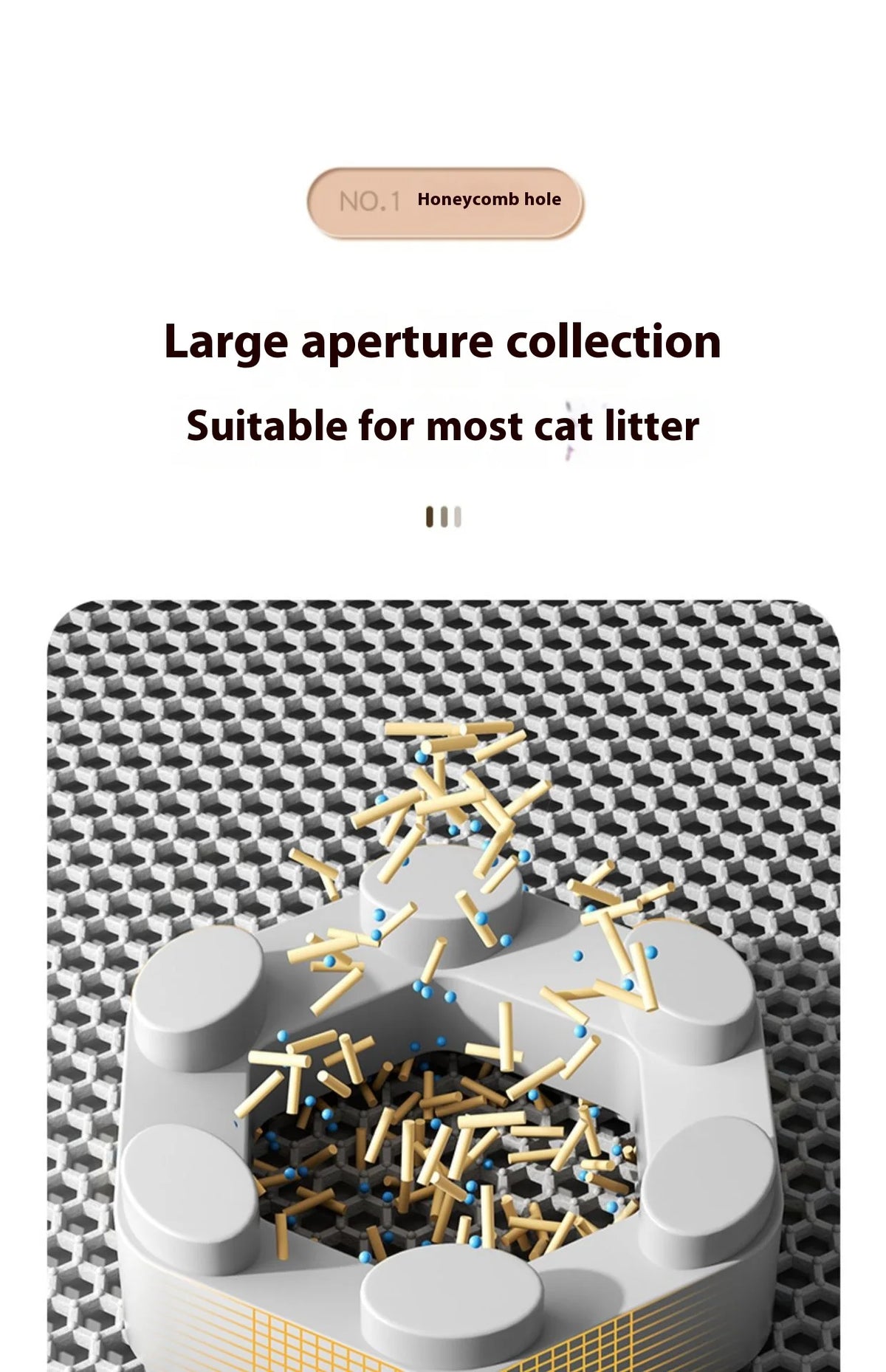 Tapete de areia para gatos, design de 2 camadas, tecnologia premium de captura de areia, base à prova d'água, protetor de piso antiderrapante para animais de estimação para gatinhos internos