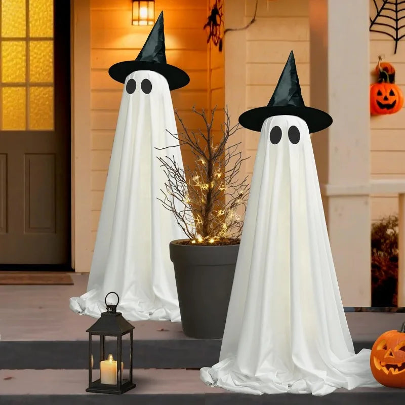 Decorações de Fantasmas para Halloween, Suprimentos para Festas de Halloween em Ambientes Internos e Externos, Adequados para Jardins, Varandas, Pátios e Gramados