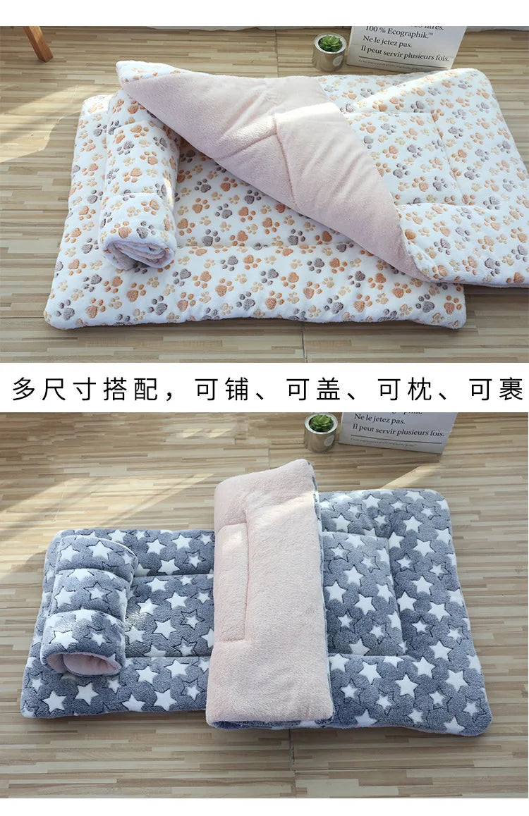 Dupla face pet esteira esteiras de pelúcia curta cama de dormir para gatos cães pequenos bonito almofada para animais de estimação cobertor quente gatinho almofada gato sofá cama