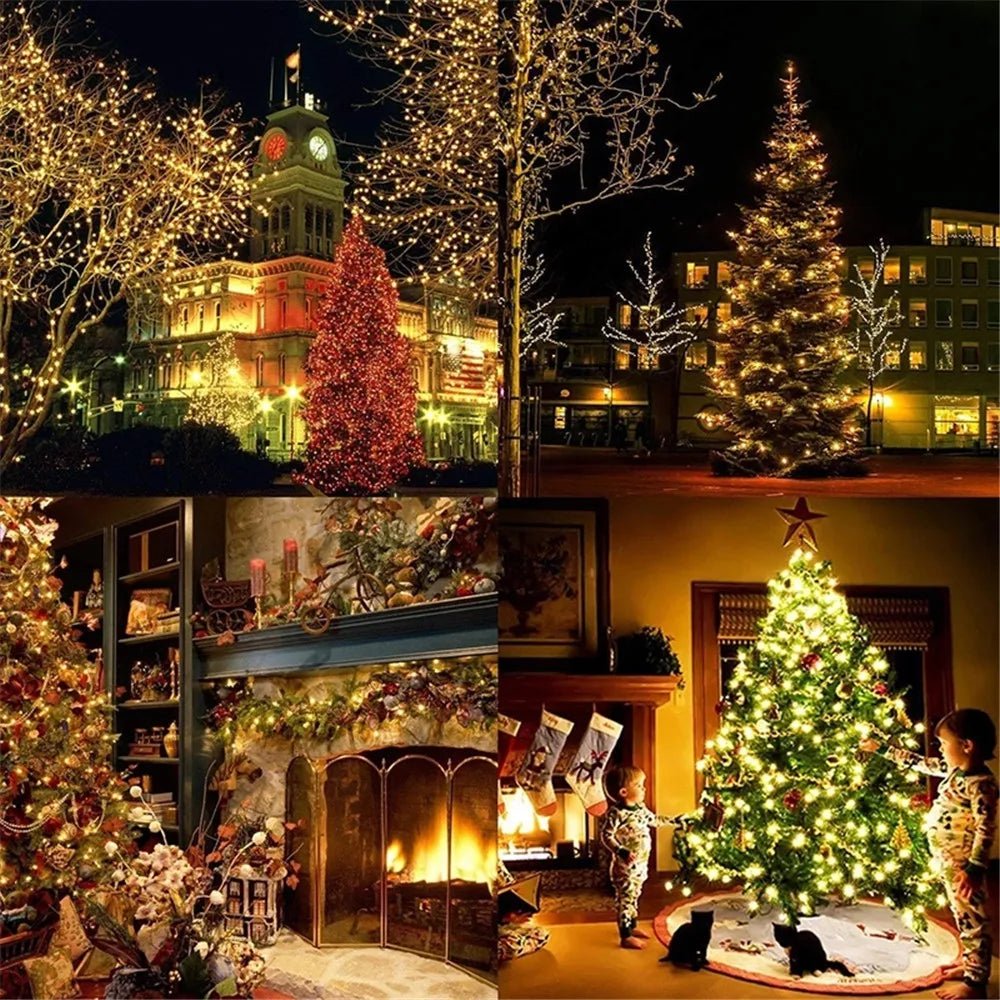 Luzes de natal 5m 10m 20m 30m 50m 100m led string luz de fadas 8 modos luzes de natal para pátio festa de casamento luzes do feriado