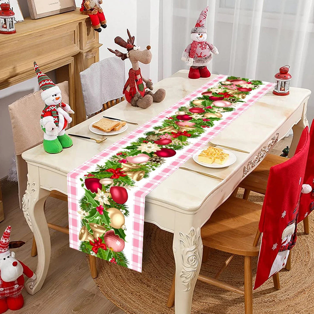 Natal papai noel corredor de mesa navidad natal noel árvore boneco de neve bandeira de mesa feliz natal decoração para casa 2025 ano novo 2026