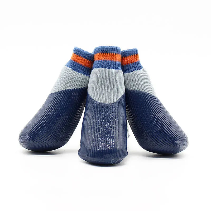 10 conjuntos de meias para animais de estimação, à prova d'água, antiderrapantes, sapatos para cães grandes, meias de borracha, capa para os pés, produtos para animais de estimação