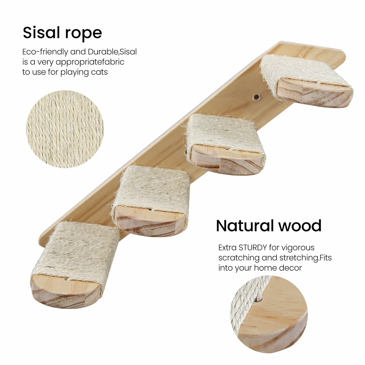 1pcCat Coçar Escalada Post Wall-montado Cat Hammock Bed Pet Móveis Kitten Wall Shelf Set Cat Perch Madeira Cat Tree House