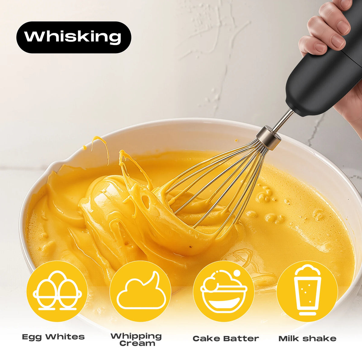 SUPERLEX 350W Mixer de Imersão 4 em 1, Conjunto de Mixer Elétrico Portátil com Batedor, Copo Medidor de 500ml e Picador de 700ml, Controle de 2 Velocidades para Sopas, Smoothies, Papinhas e Carne Moída