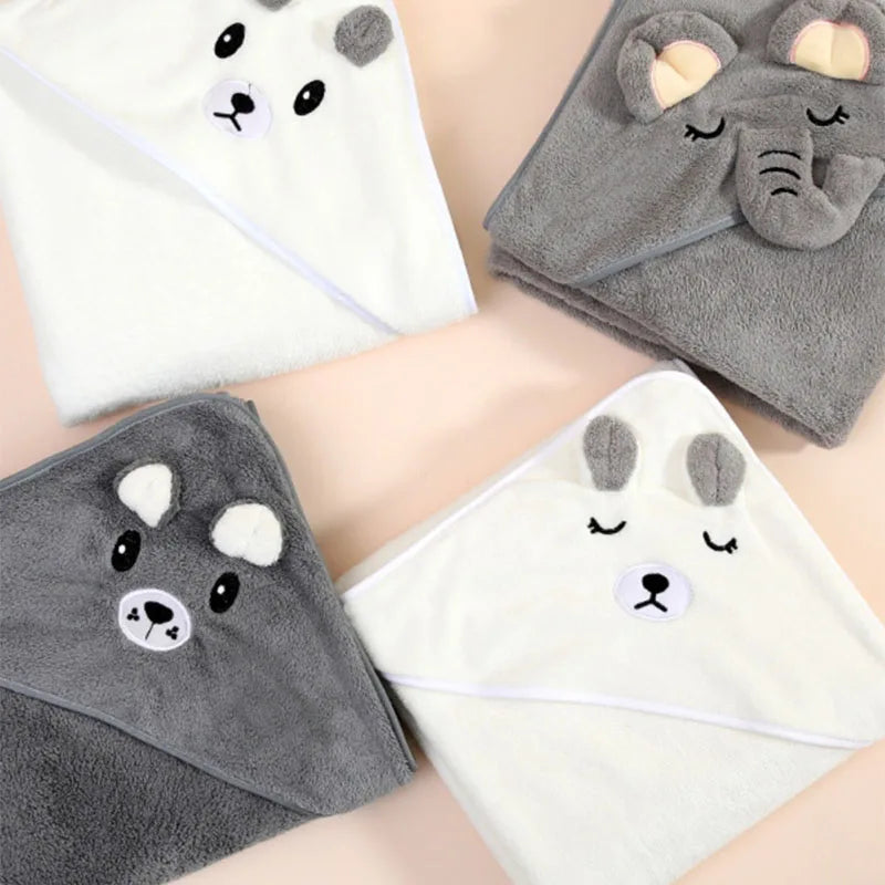 Toalha de banho fofa para bebê, toalha absorvente macia para recém-nascidos, cobertores para bebês para meninas e meninos