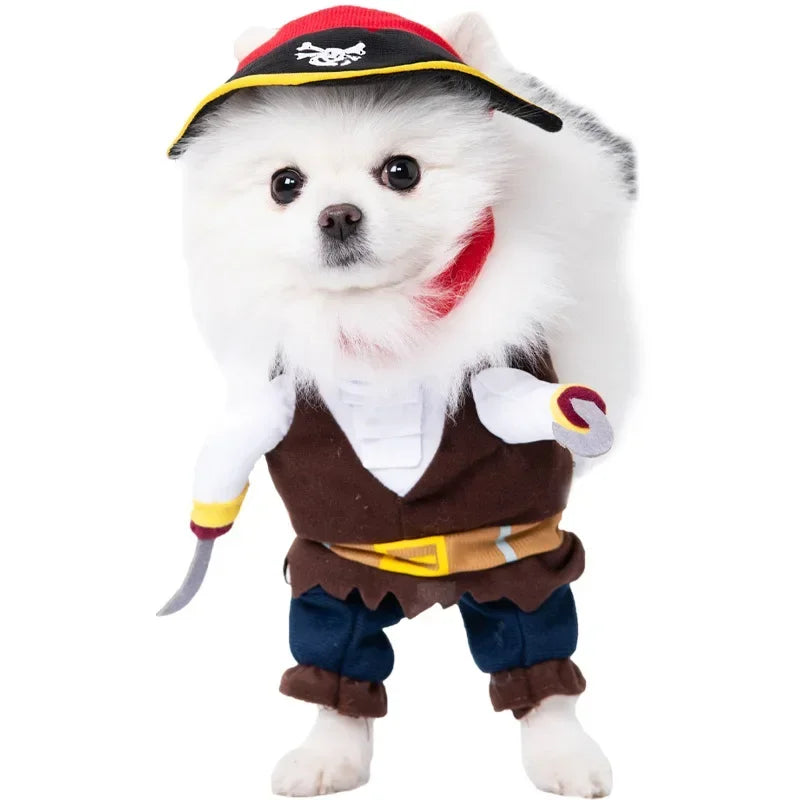 Halloween roupas para cães de estimação transformados vestuário para animais de estimação e peruca para festa de férias suprimentos para animais de estimação engraçado boneca sangrenta com faca traje do cão