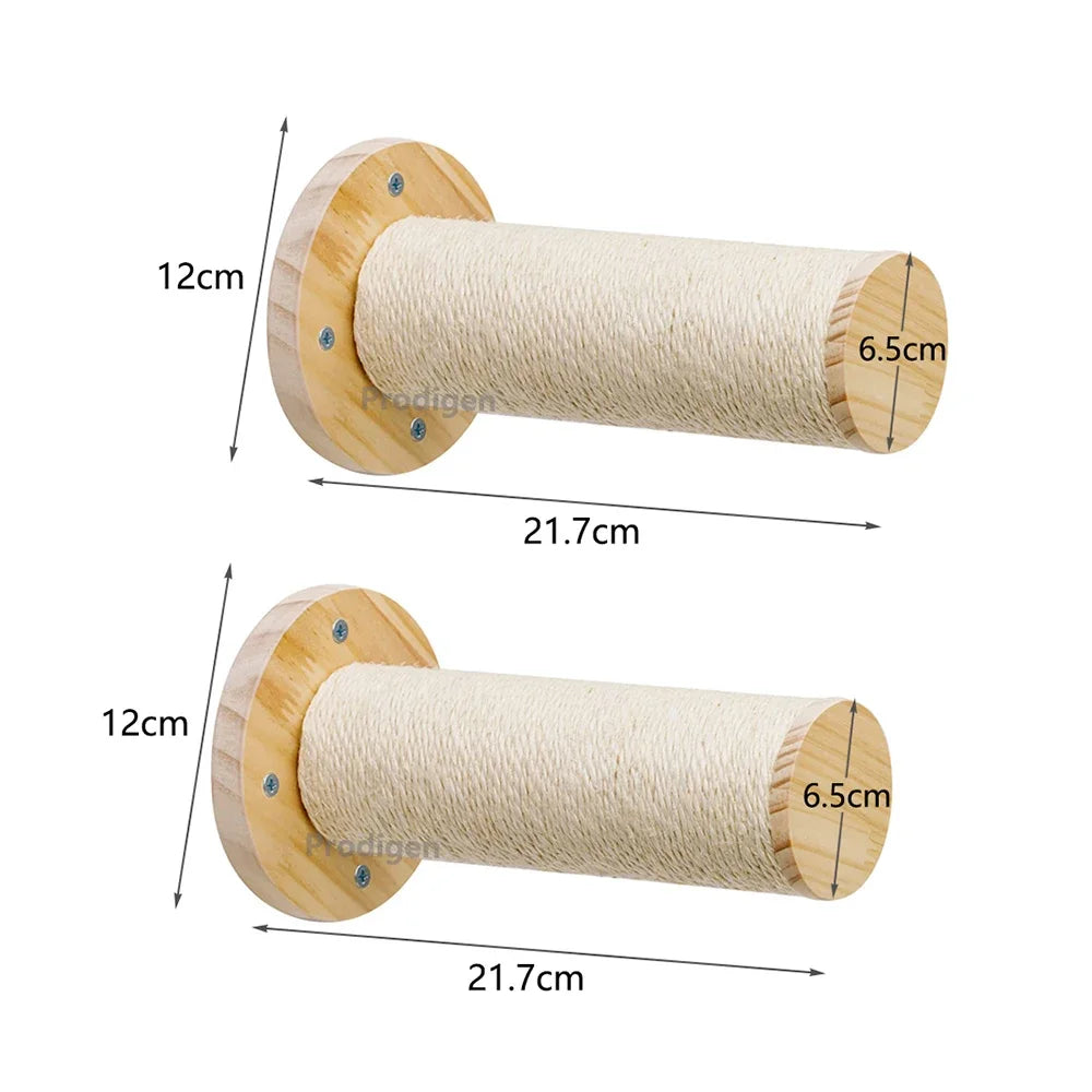 Pós de arranhar para gatos montado na parede, móveis de parede, árvore de madeira para gatos grandes, colunas mais grossas para multi-funções
