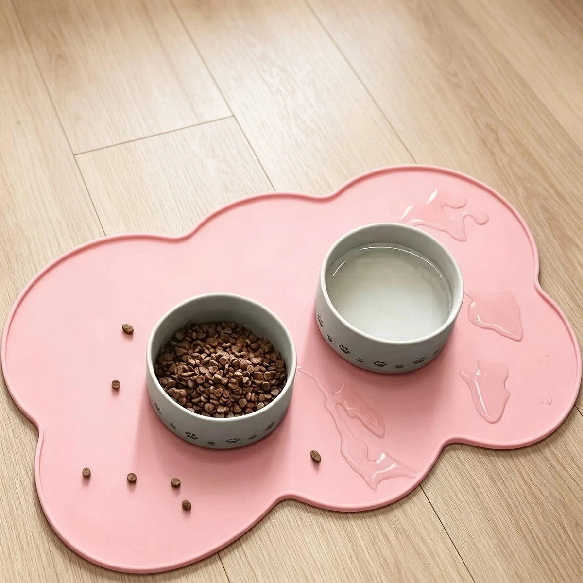 Tapete de Silicone para Animais de Estimação, à Prova de Vazamentos e Antiderrapante para Cães e Gatos, Tapete Oval para Tigelas