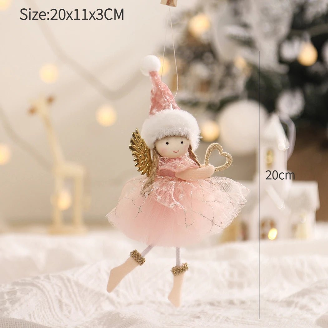 Ano novo 2024 natal anjo bonecas árvore de natal pingente ornamentos navidad 2022 decoração de natal para casa presentes natal noel deco