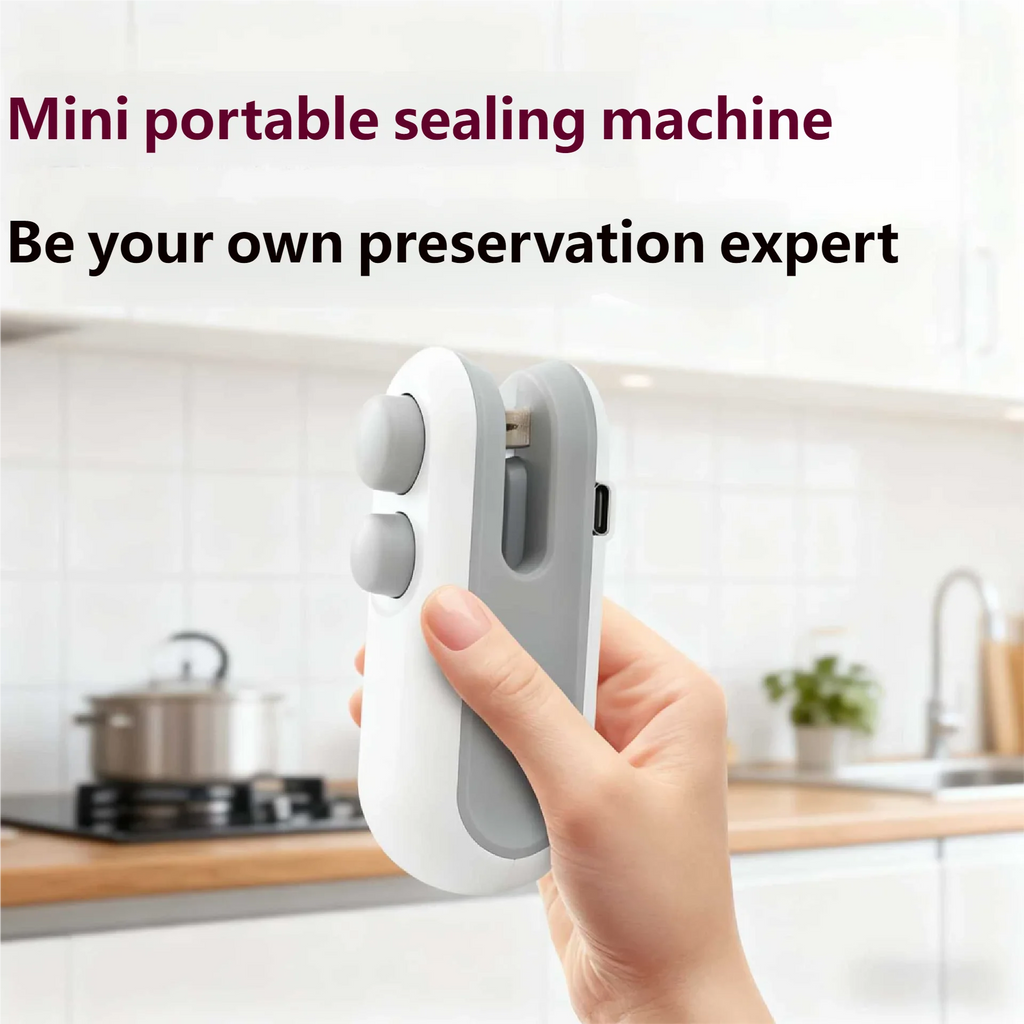 Mini Seladora Térmica Portátil USB Recarregável para Sacos de Armazenamento e Embalagens Plásticas de Alimentos