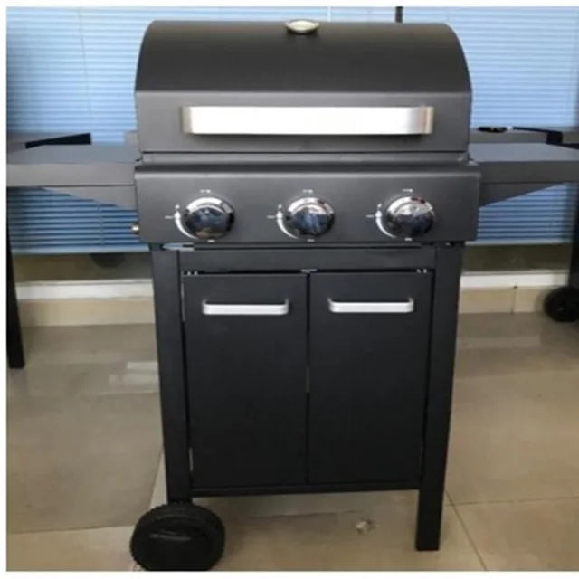 Armários e Ilhas para Churrasqueiras de Cozinha Externa em Aço Inoxidável 304 de Alta Resistência, com Grelhadores de Churrasco a Carvão, GLP e Gás Natural, com Rotação Visual