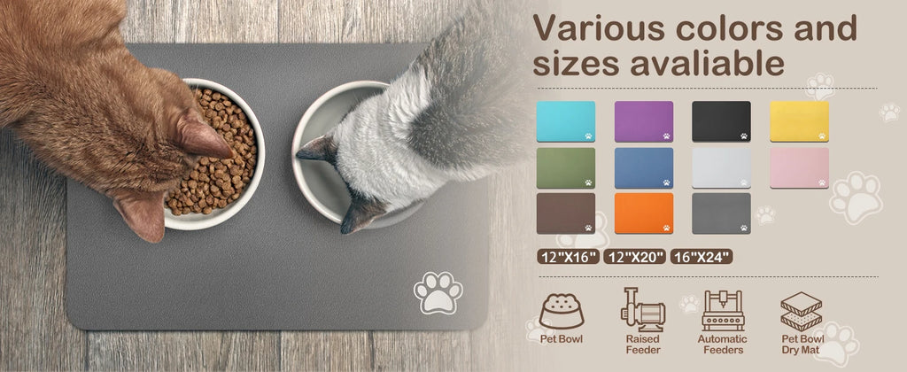 Tapete Absorvente para Alimentação de Animais de Estimação, Tapete para Cães e Gatos para Comida e Água, Fácil de Limpar, Tapetes para Animais de Estimação de Secagem Rápida para Bebedores Desordenados