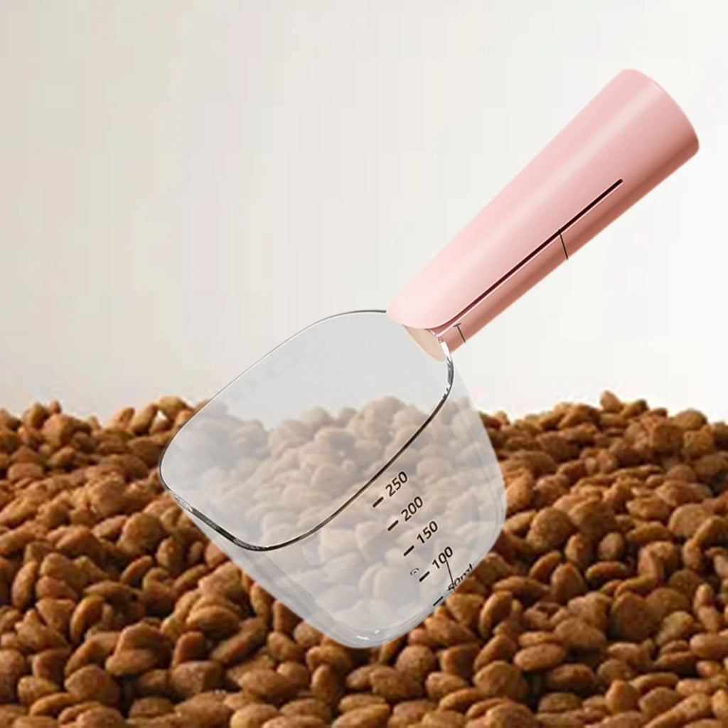 Pet Treat Scoop Measuring Cup, Acessórios para ferramentas portáteis, Colher para cães com clipe de saco, Colher para acampar, Loja