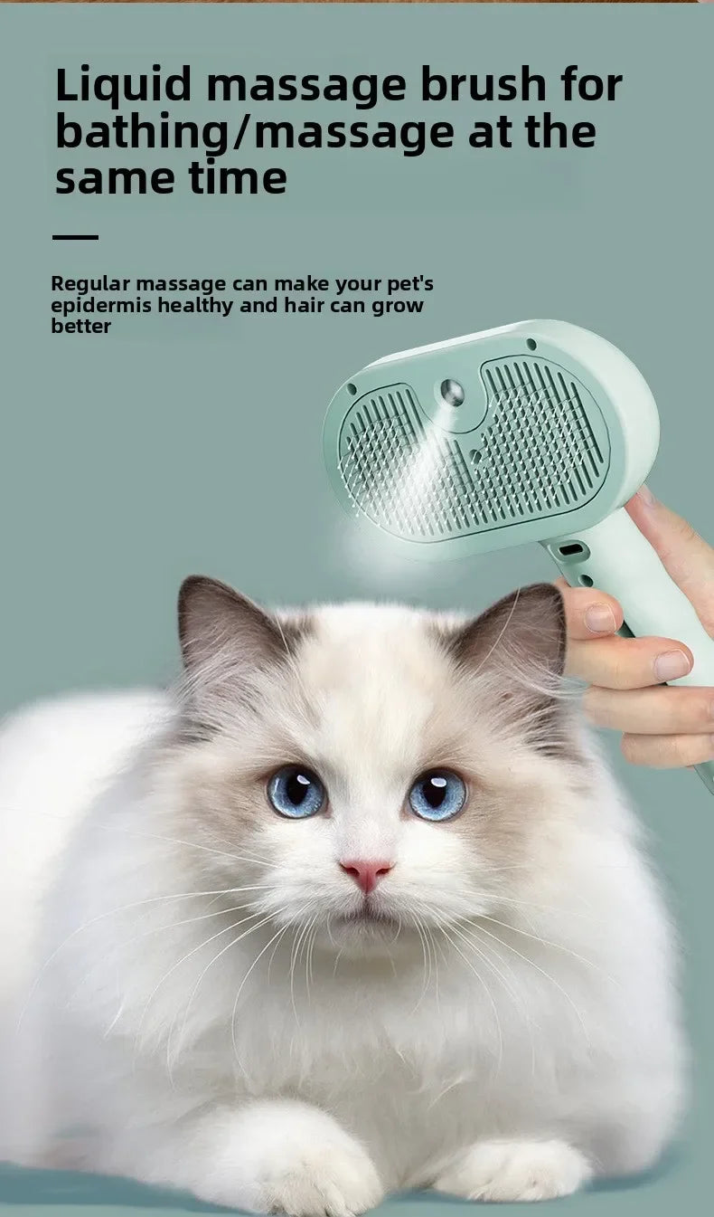 Escova de limpeza para cães, spray de vapor limpo para animais de estimação, escova de vapor exclusiva para cães, escova de limpeza de luxo