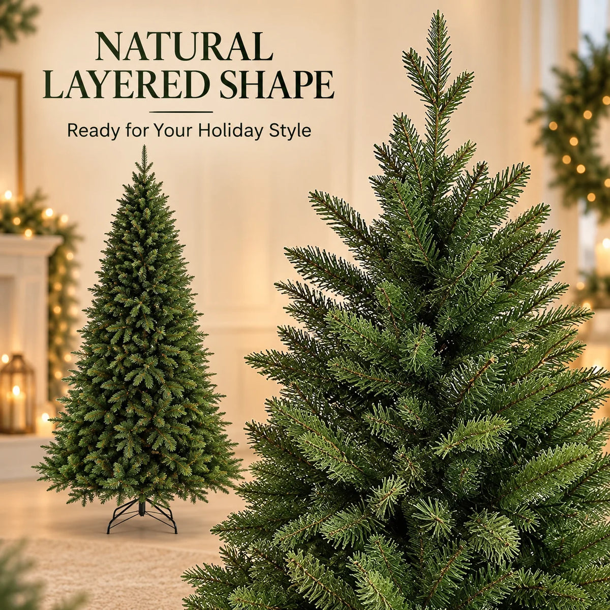 Árvore de natal artificial pe misturada criptografada com luzes led árvore de natal de alta qualidade 1.2m-1.8m decorações de natal de ano novo