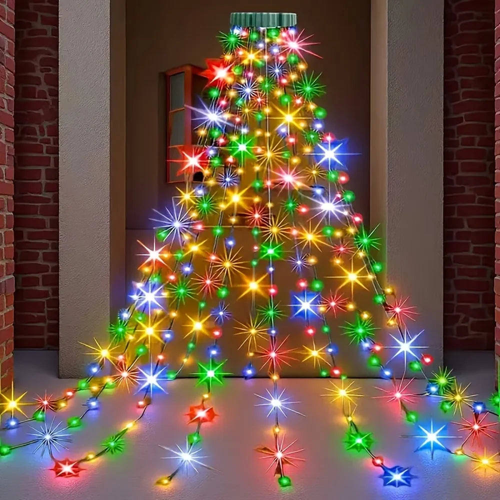 Luz decorativa para árvore de Natal, luz de ambiente alimentada por USB, adequada para uso interno e externo, decoração de Natal e feriados.