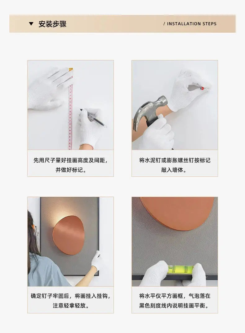 Pintura Decorativa para Sala de Estar com Tema Lunar, Pintura com Lâmpada LED de Parede, Painel de Fundo, Sensação de Alto Padrão, Pintura Suspensa em Arenito