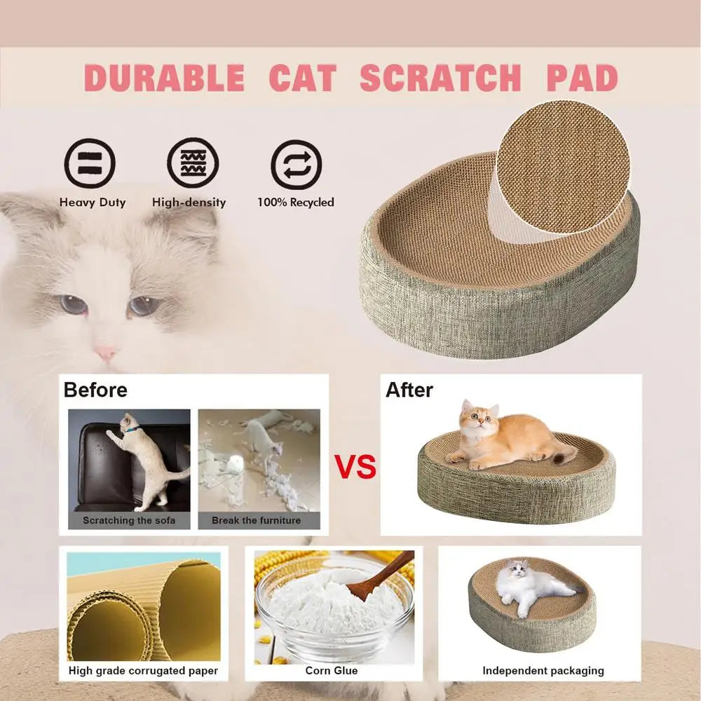 2 em 1 gato arranhando placa proteger móveis moagem garra brinquedos oval sisal tecelagem resistente ao desgaste ninho de gato acessórios para gatos