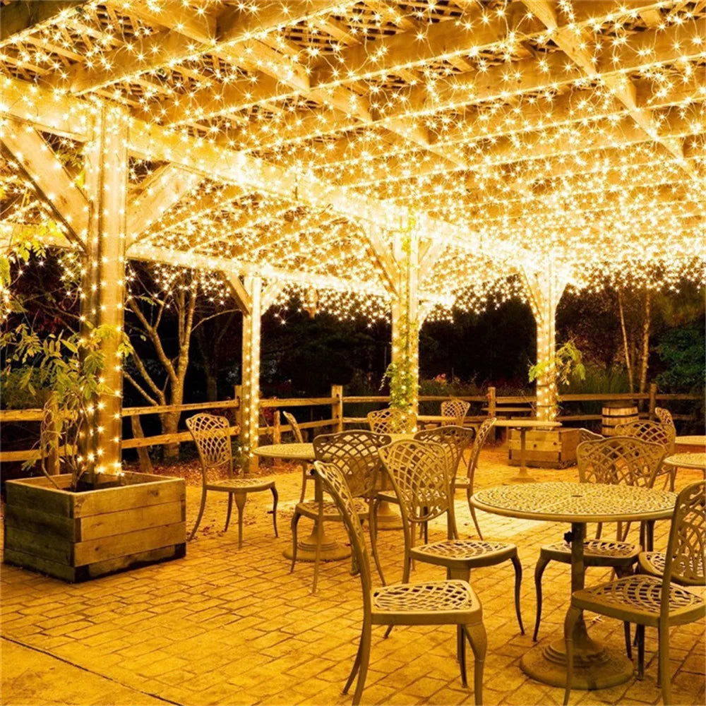 Luzes de natal 5m 10m 20m 30m 50m 100m led string luz de fadas 8 modos luzes de natal para festa de casamento luzes do feriado