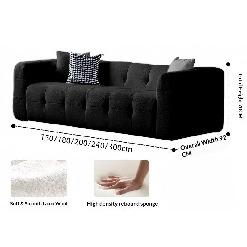 Any Size Custom Compressed Fabric Sofa Hand Tufted Design Integrated Sponge Roll Pack Shipping Multiple Color Living Room Bedroo