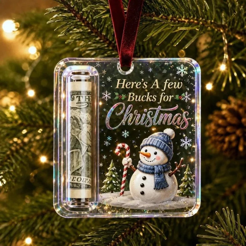 Ornamento de Natal para Presente em Dinheiro: Artesanato em Acrílico, Decorações de Fim de Ano, Presentes para Pessoas